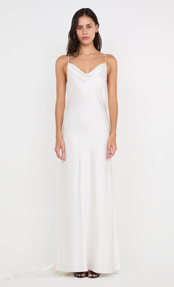 BENNET COWL GOWN - WHITE