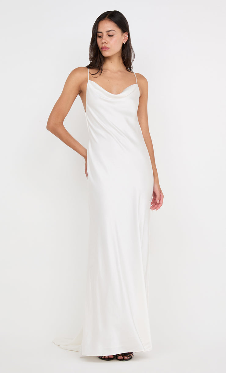 BENNET COWL GOWN - WHITE