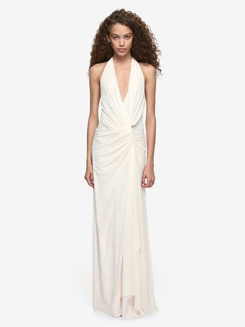 XANTHI V NECK MAXI DRESS - BUTTERCREAM