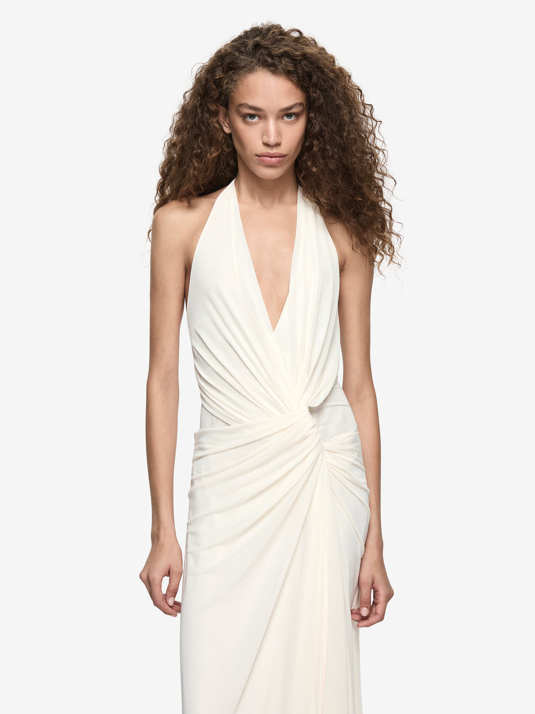 XANTHI V NECK MAXI DRESS - BUTTERCREAM