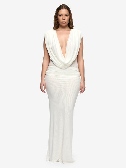 ARIANNA COWL NECK MAXI DRESS - IVORY