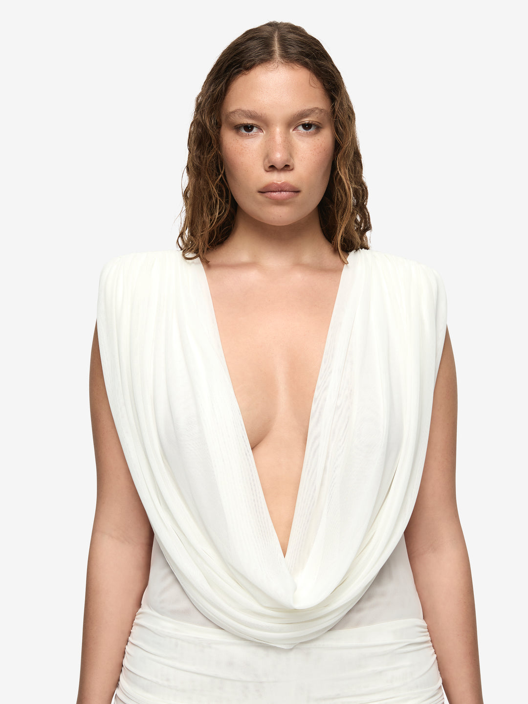 ARIANNA COWL NECK MAXI DRESS - IVORY