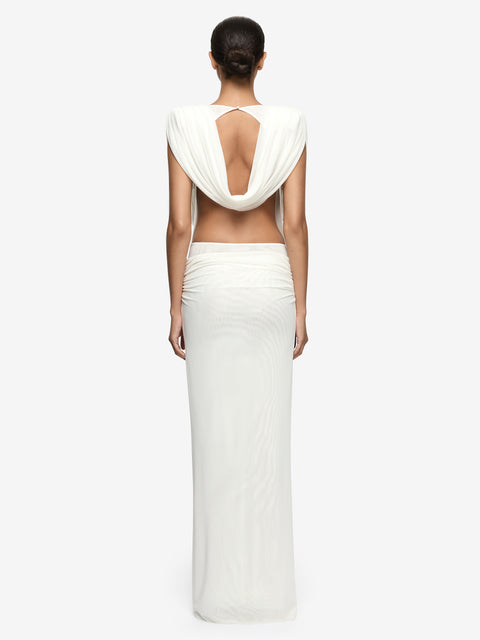 ARIANNA COWL NECK MAXI DRESS - IVORY