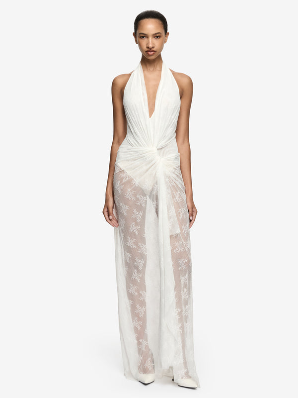 ROSALIND DRAPE MAXI DRESS - IVORY