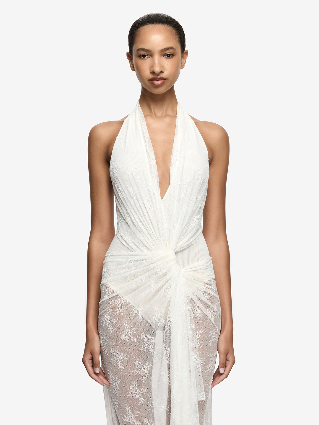 ROSALIND DRAPE MAXI DRESS - IVORY