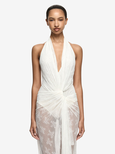 ROSALIND DRAPE MAXI DRESS - IVORY