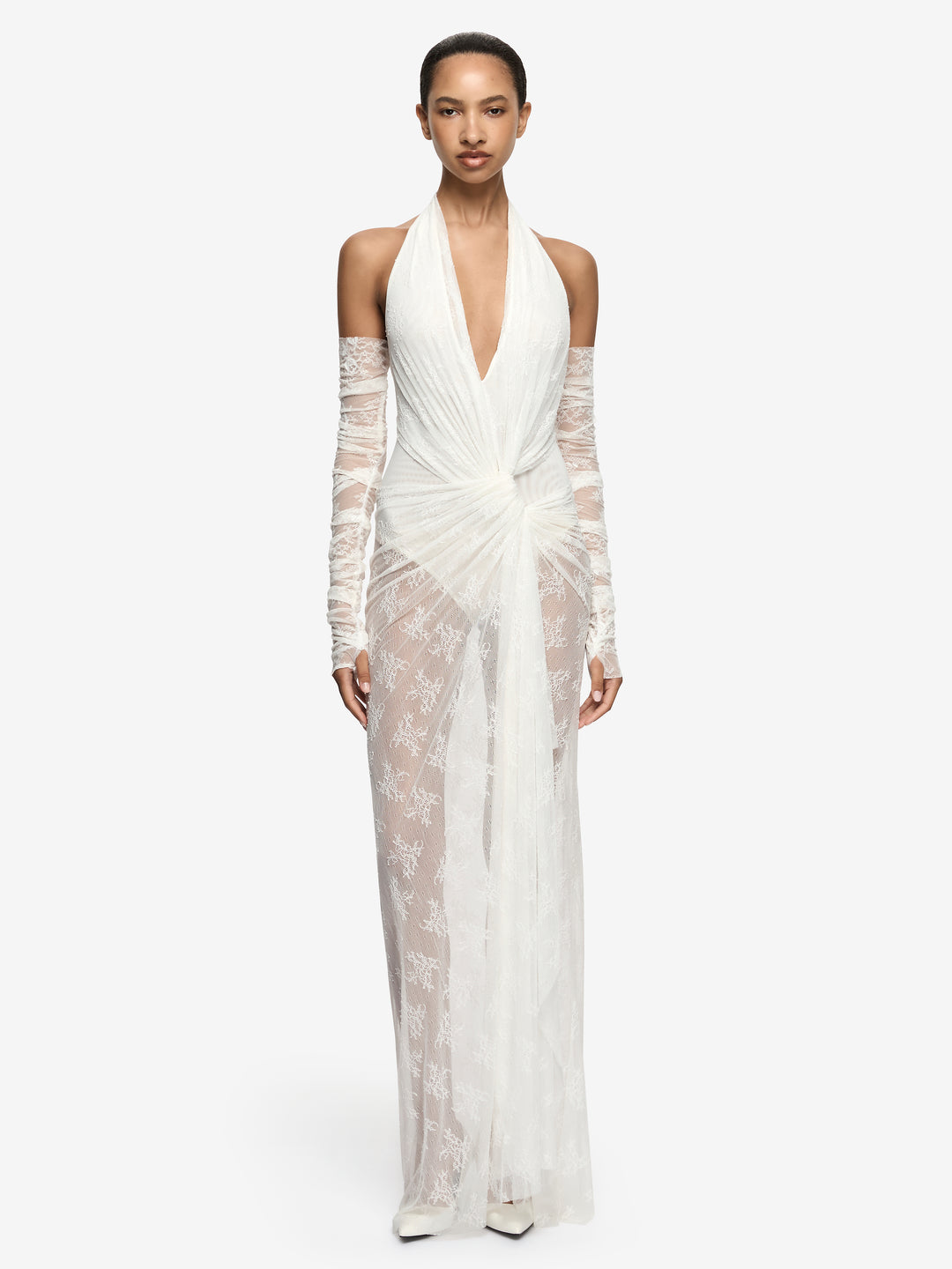 ROSALIND DRAPE MAXI DRESS - IVORY