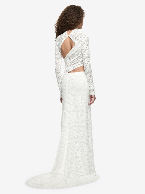 PINA LONG SLEEVE GOWN - IVORY