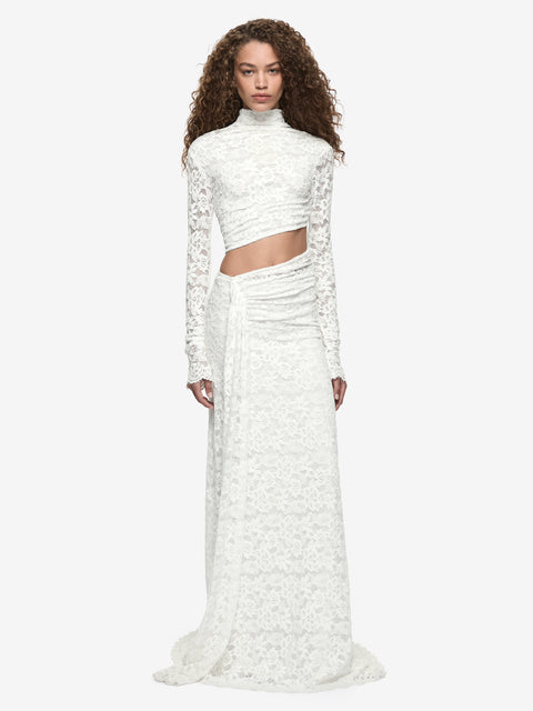 PINA LONG SLEEVE GOWN - IVORY