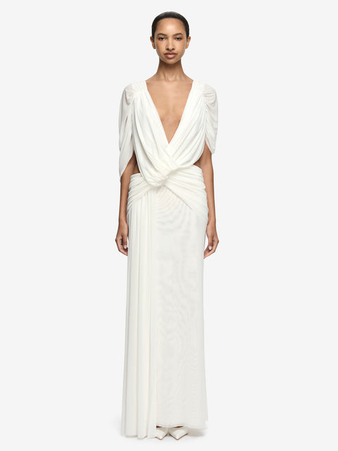 ARIANNA DRAPE MAXI DRESS - IVORY
