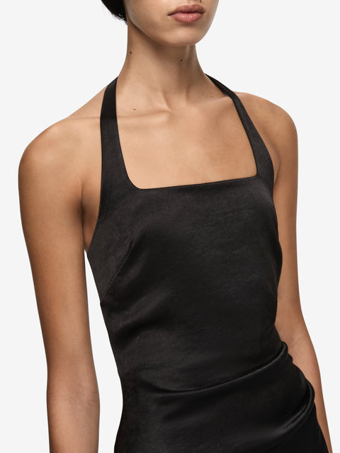MELODY HALTER MAXI DRESS - BLACK