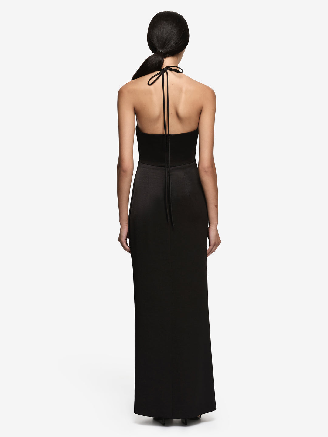 MELODY HALTER MAXI DRESS - BLACK