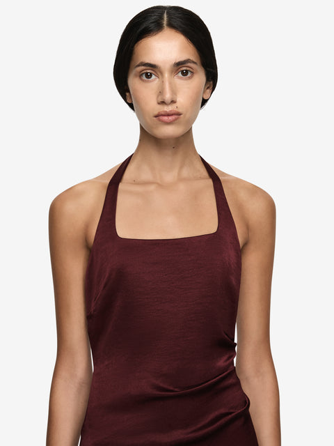 MELODY HALTER MAXI DRESS - PLUM