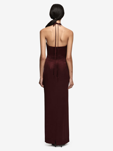 MELODY HALTER MAXI DRESS - PLUM