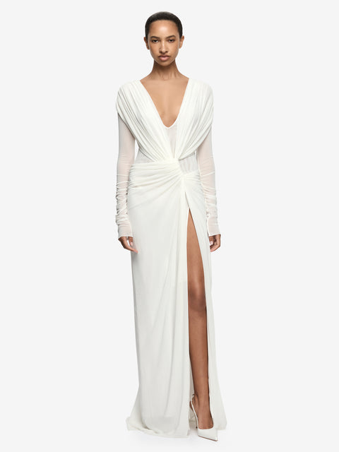 ARIANNA LONG SLEEVE MAXI DRESS - IVORY