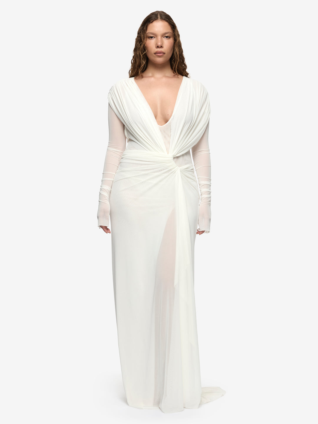 ARIANNA LONG SLEEVE MAXI DRESS - IVORY