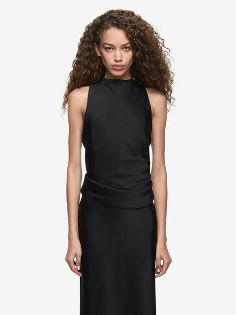 DAKOTA COWL NECK MAXI DRESS - BLACK