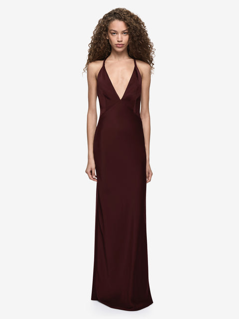 DAKOTA V MAXI DRESS - PLUM