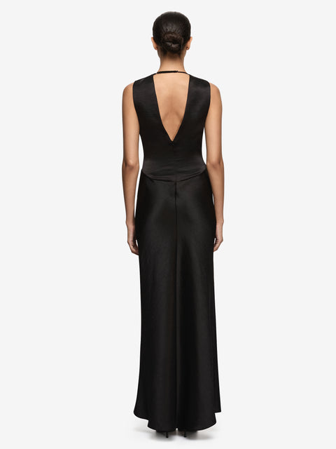 MELODY V MAXI DRESS  - BLACK