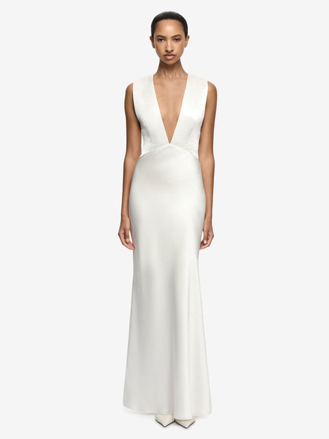 MELODY V MAXI DRESS  - IVORY