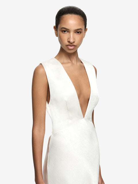 MELODY V MAXI DRESS  - IVORY