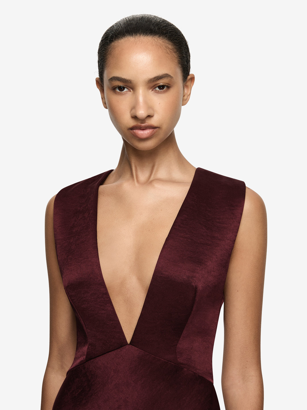 MELODY V MAXI DRESS  - PLUM