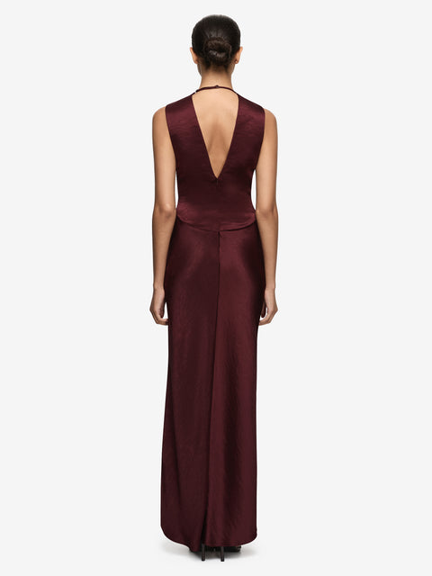 MELODY V MAXI DRESS  - PLUM