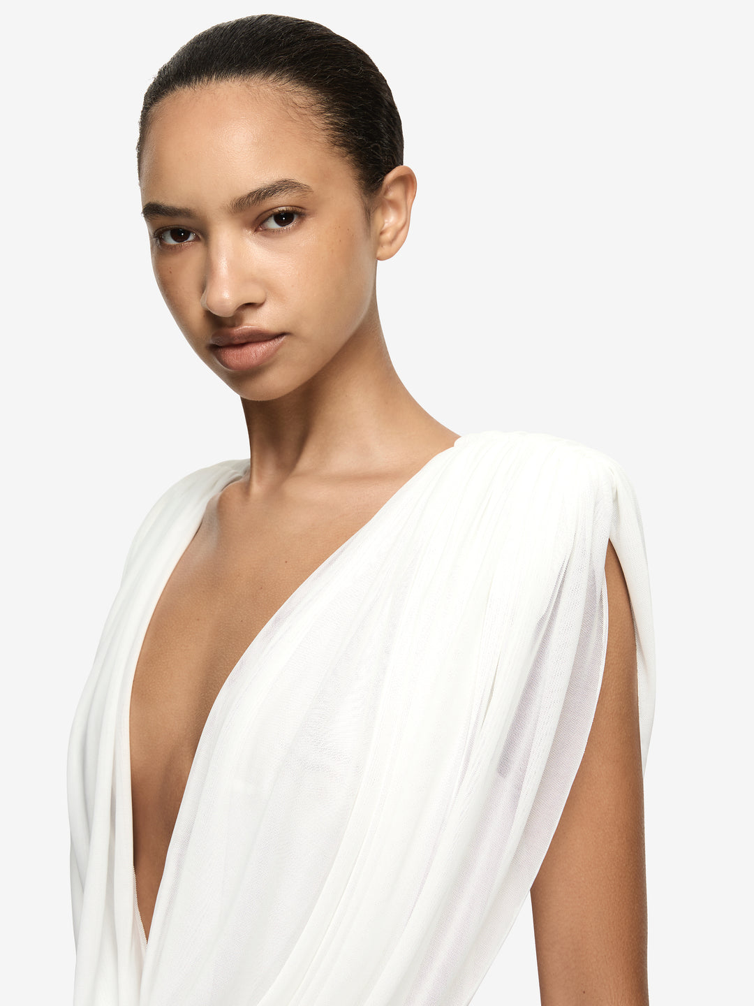 ARIANNA COWL MINI DRESS - IVORY