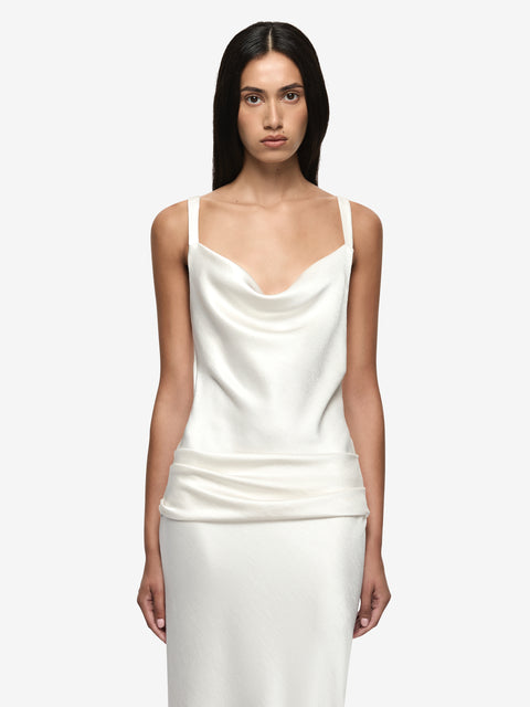 MELODY COWL NECK MAXI DRESS - IVORY