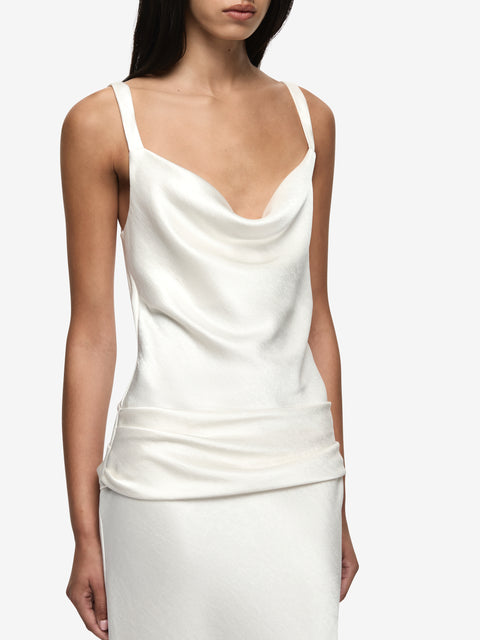 MELODY COWL NECK MAXI DRESS - IVORY