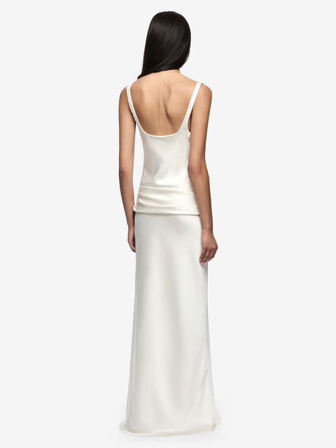 MELODY COWL NECK MAXI DRESS - IVORY