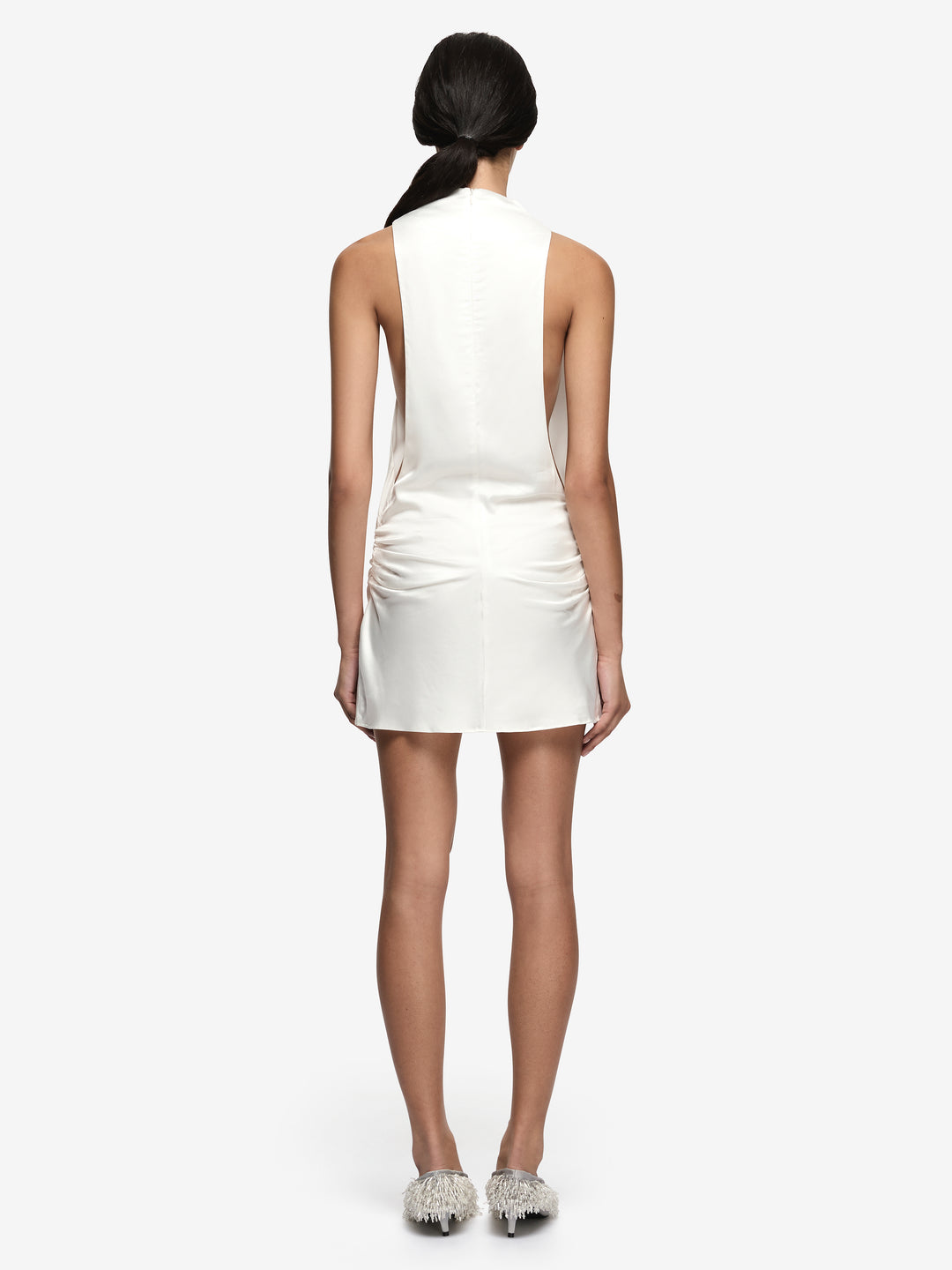 EYRE HIGH NECK MINI DRESS - IVORY