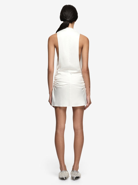 EYRE HIGH NECK MINI DRESS - IVORY