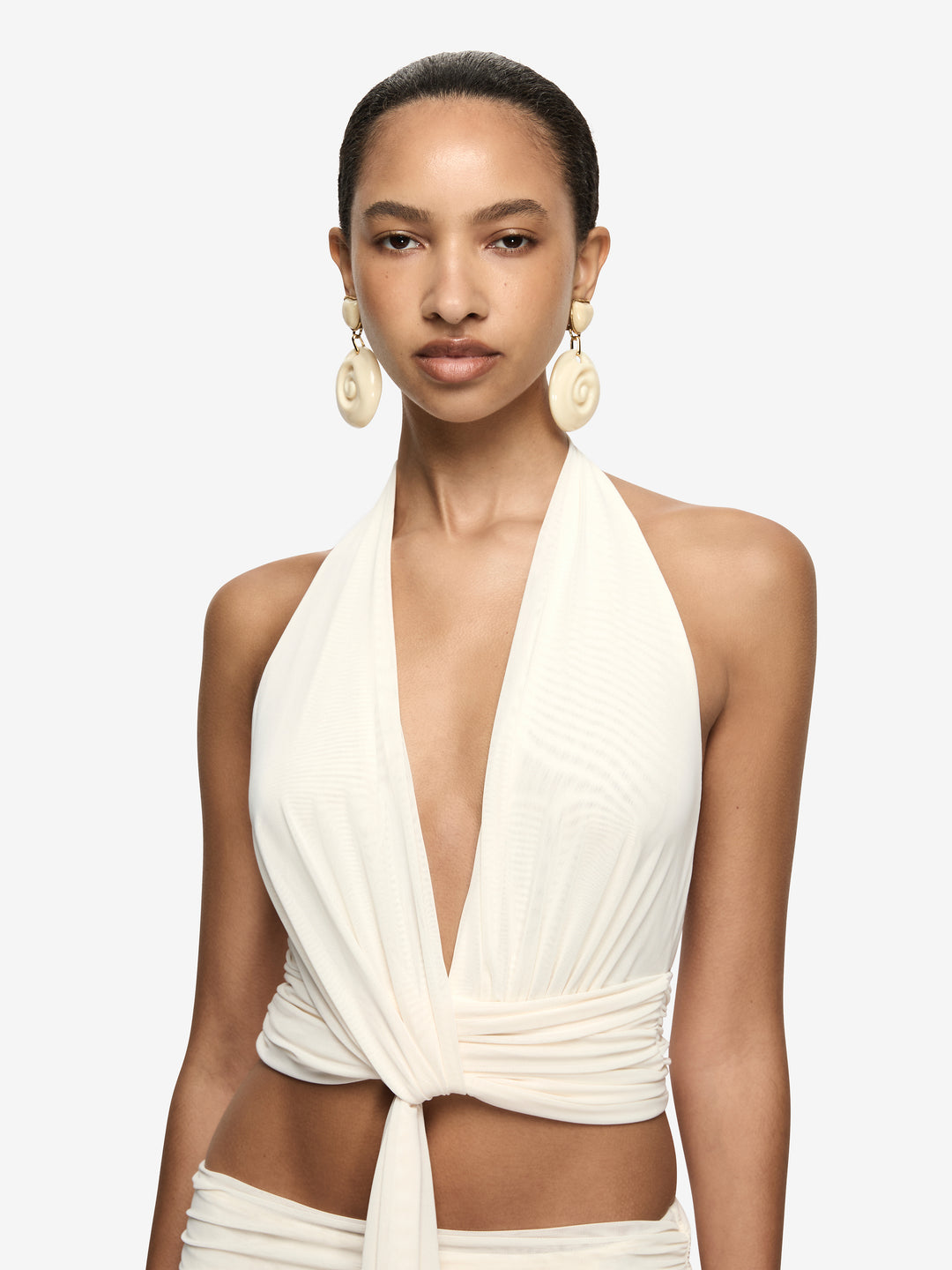 CHARLIZE HALTER TOP - BUTTERCREAM