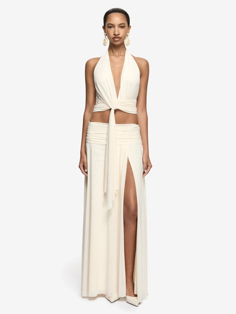 ZHARA MAXI SKIRT - BUTTERCREAM