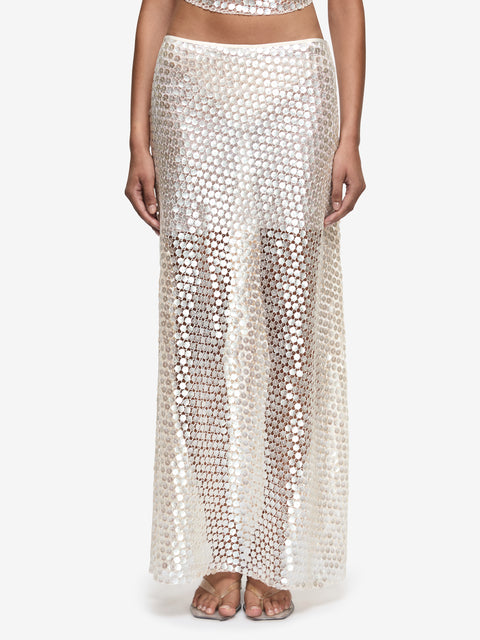 PERLA MAXI SKIRT - PEARL