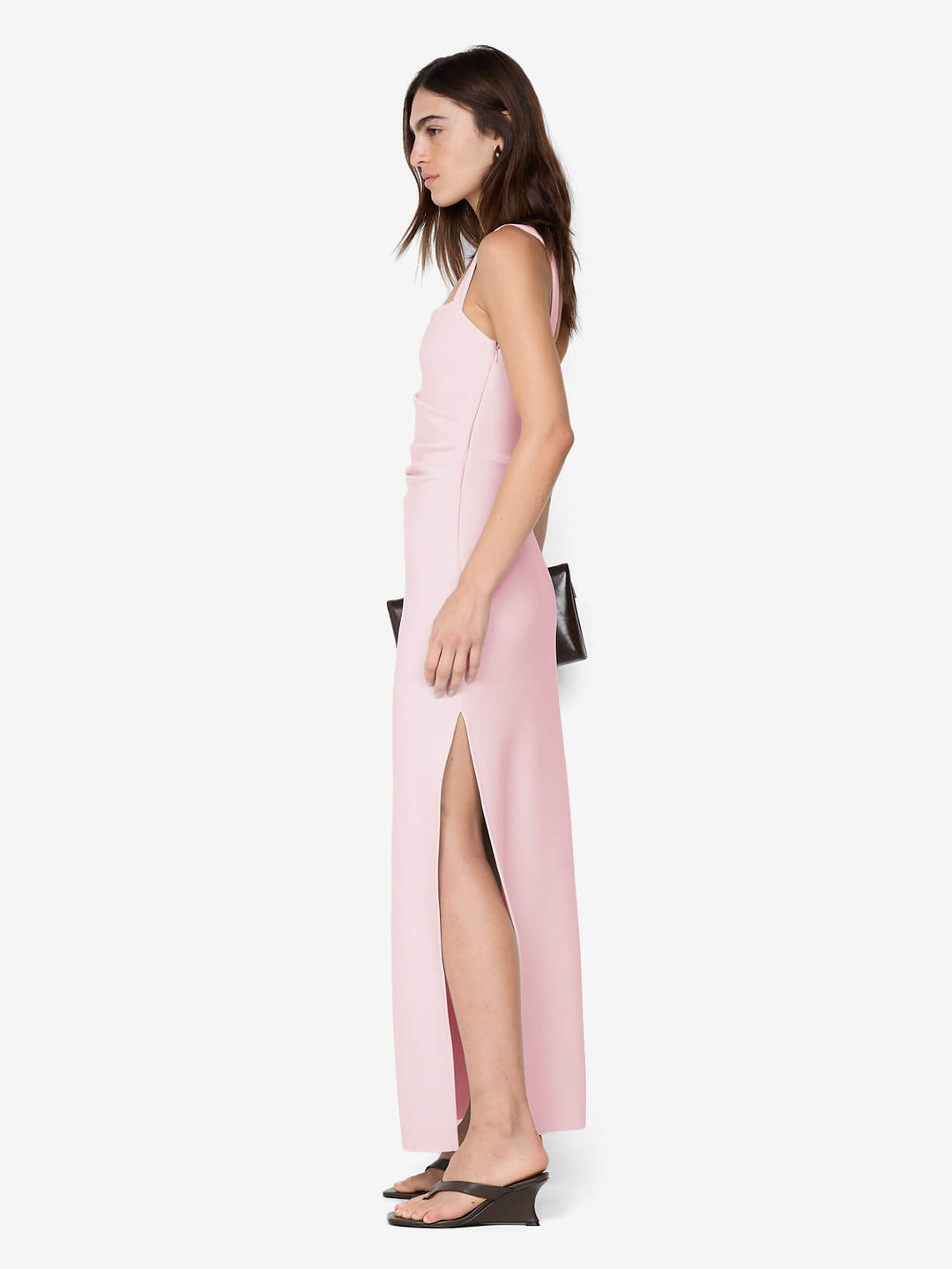 LEORA TUCK MAXI DRESS - POWDER PINK