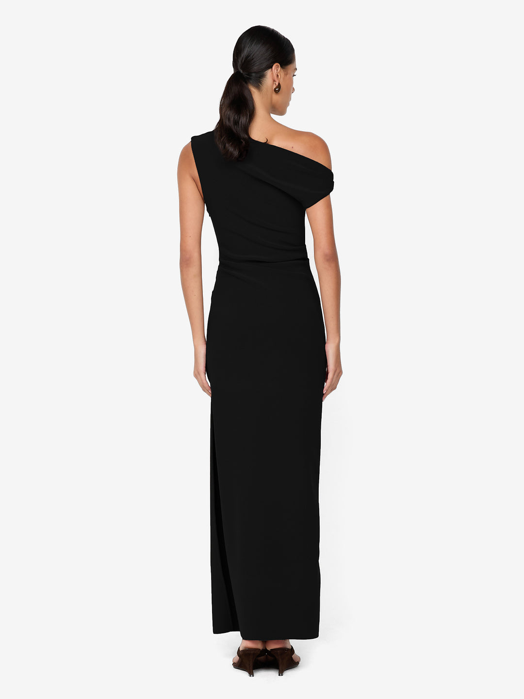 LEORA ASYM MAXI DRESS - BLACK