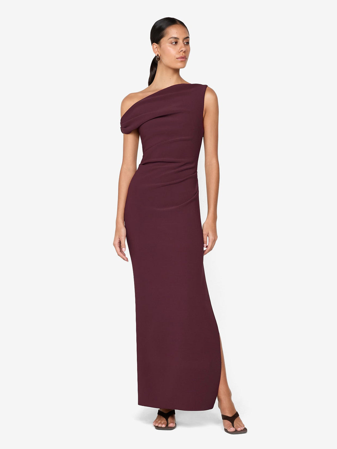 LEORA ASYM MAXI DRESS - PLUM