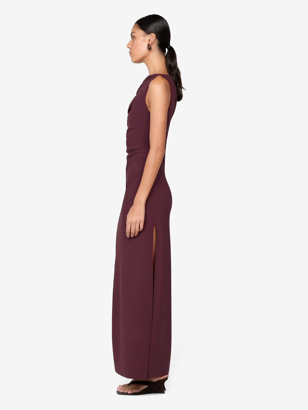 LEORA ASYM MAXI DRESS - PLUM