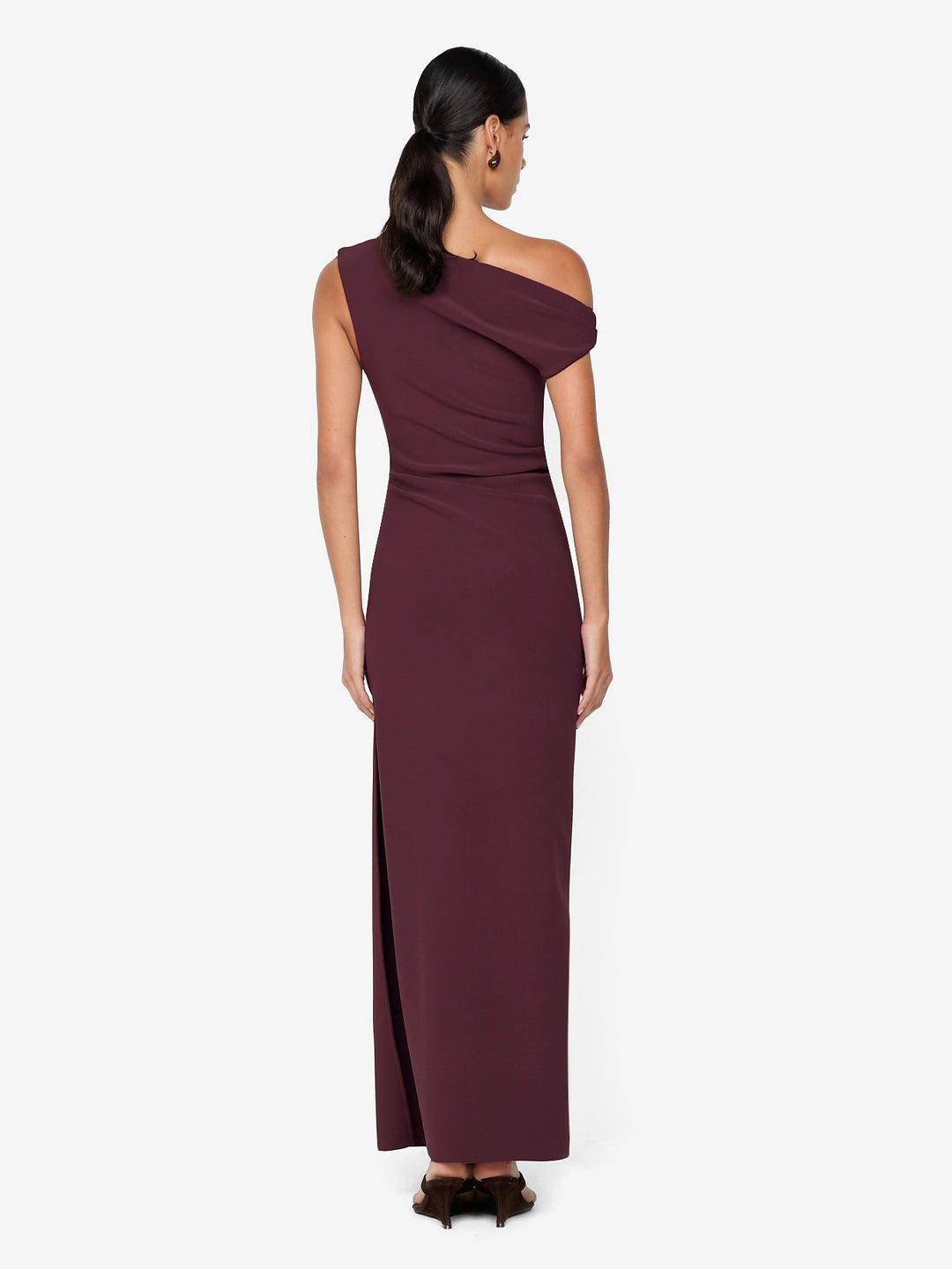 LEORA ASYM MAXI DRESS - PLUM