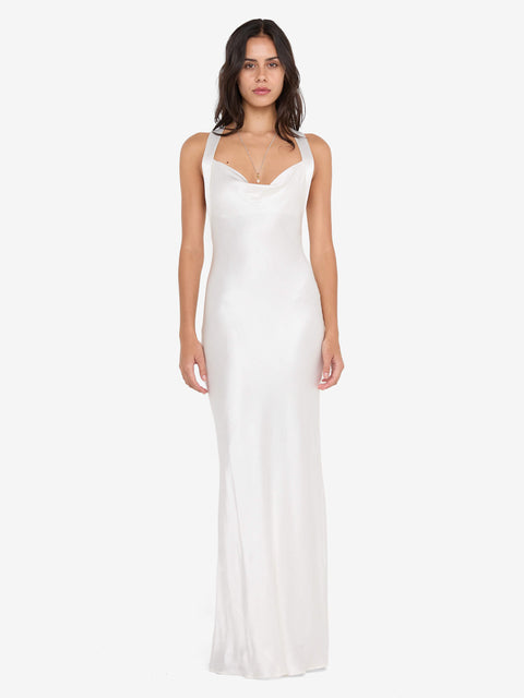 GIA HALTER MAXI DRESS - IVORY