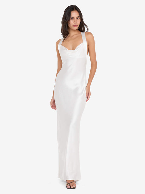 GIA HALTER MAXI DRESS - IVORY