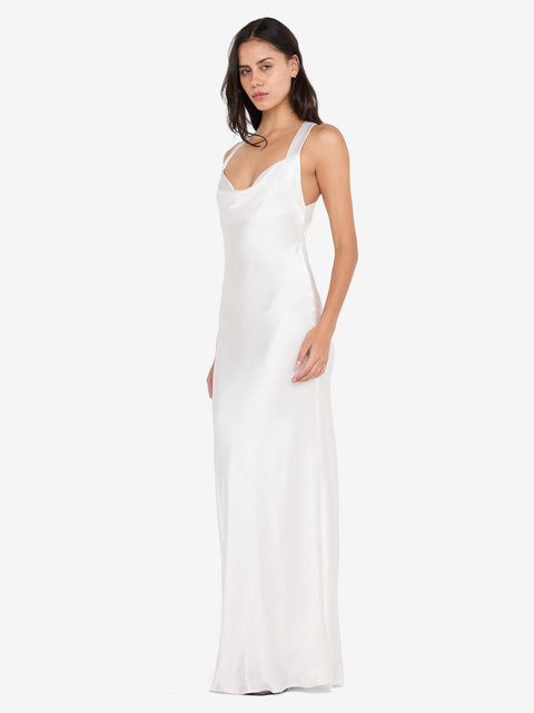 GIA HALTER MAXI DRESS - IVORY