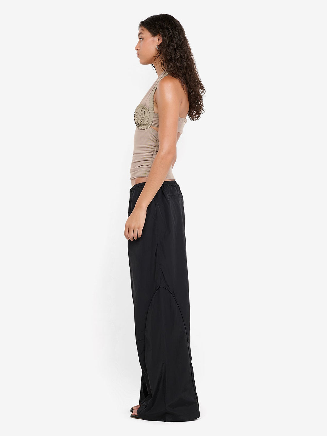 DANTE SPIRAL HALTER TOP - TAUPEE