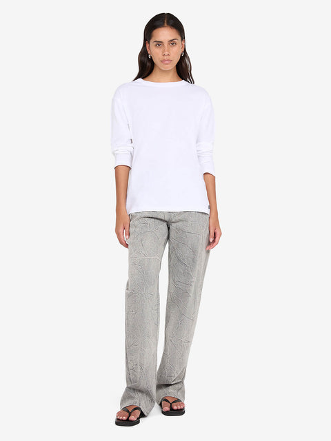 PIP LONG SLEEVE TOP - WHITE