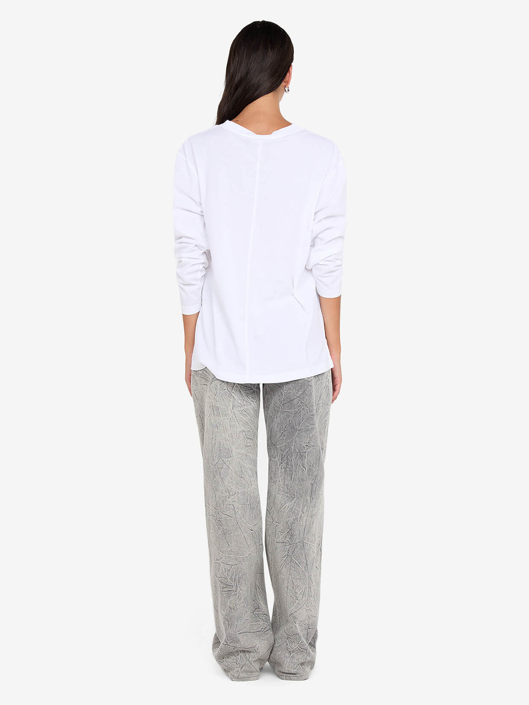 PIP LONG SLEEVE TOP - WHITE