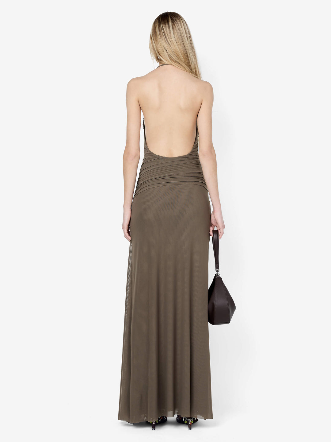 BRENNA PINTUCK MAXI DRESS - KHAKI