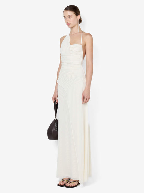 BRENNA PINTUCK MAXI DRESS - SNOW
