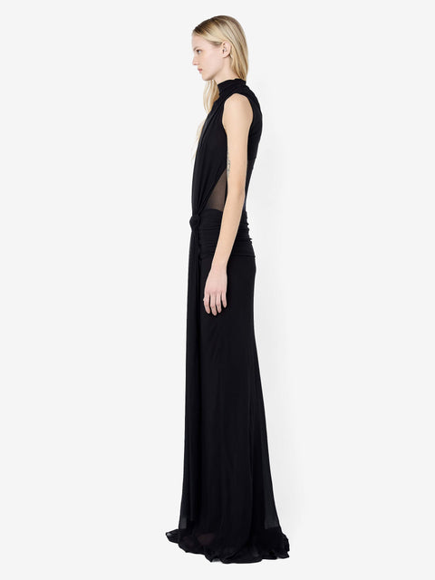CASSIS KNOT MAXI DRESS - BLACK